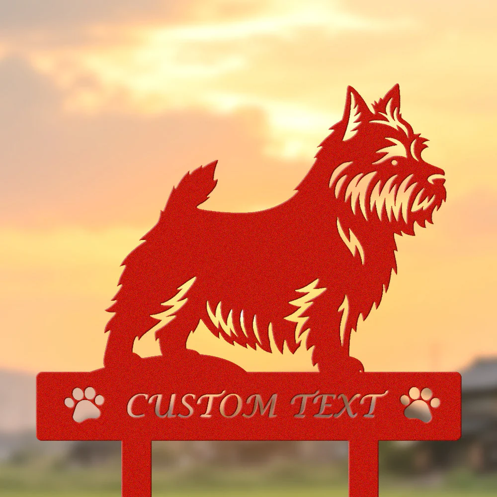 Norwich Terrier Silhouette de Chien Personnalisée Piquet de Jardin en Métal - Image 3