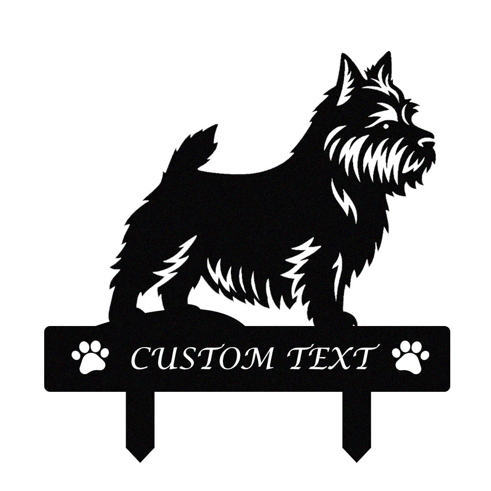 Norwich Terrier Silhouette de Chien Personnalisée Piquet de Jardin en Métal - Image 9