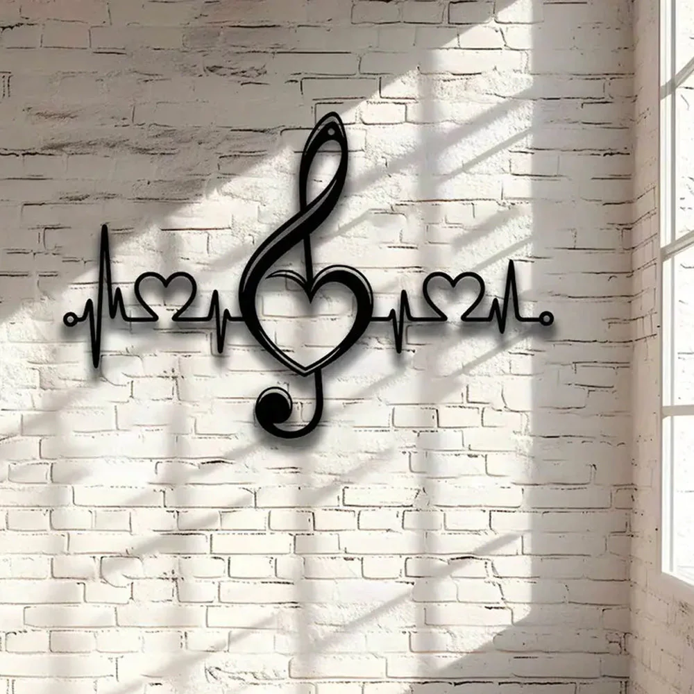 Note de Musique Style Glam Plaque en Métal Décoratif Mural - Image 5