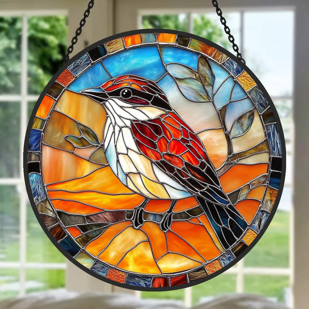 Oiseau Attrape-Soleil Décoratif en Vitrail à Suspendre - Image 2