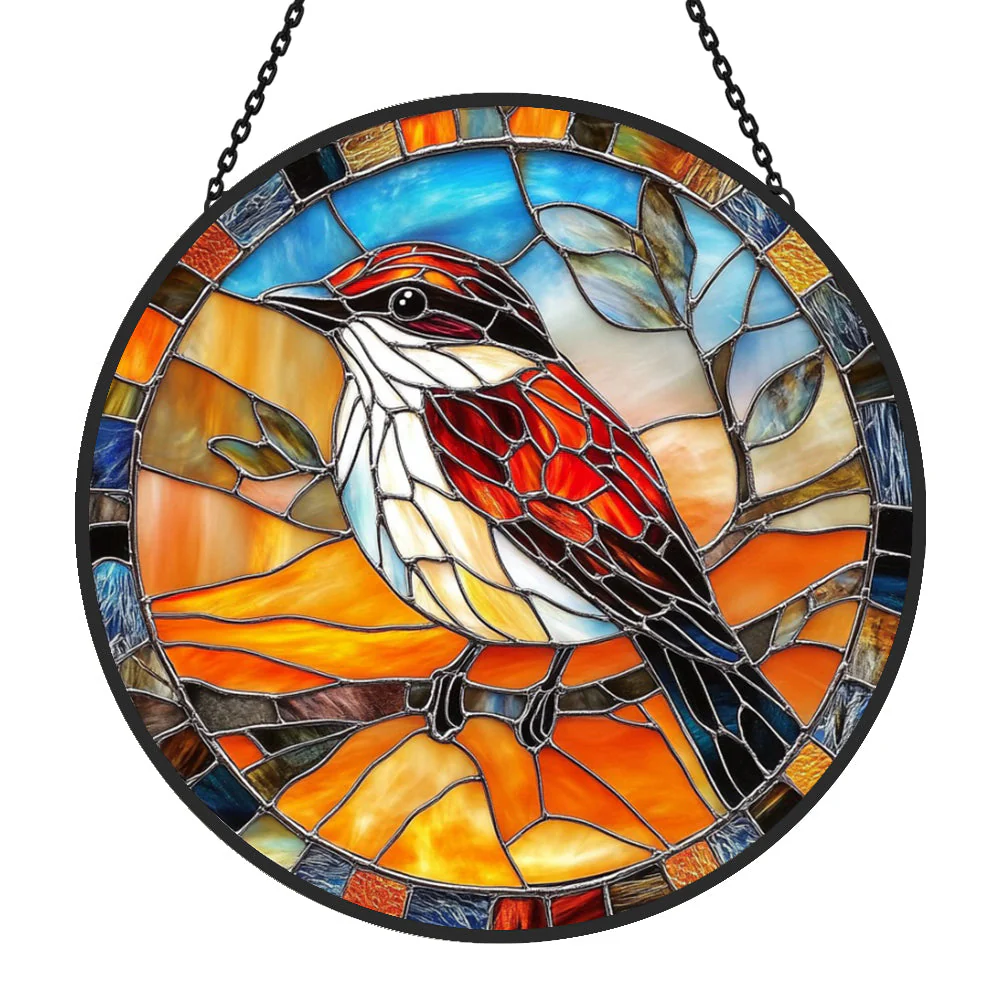Oiseau Attrape-Soleil Décoratif en Vitrail à Suspendre - Image 3