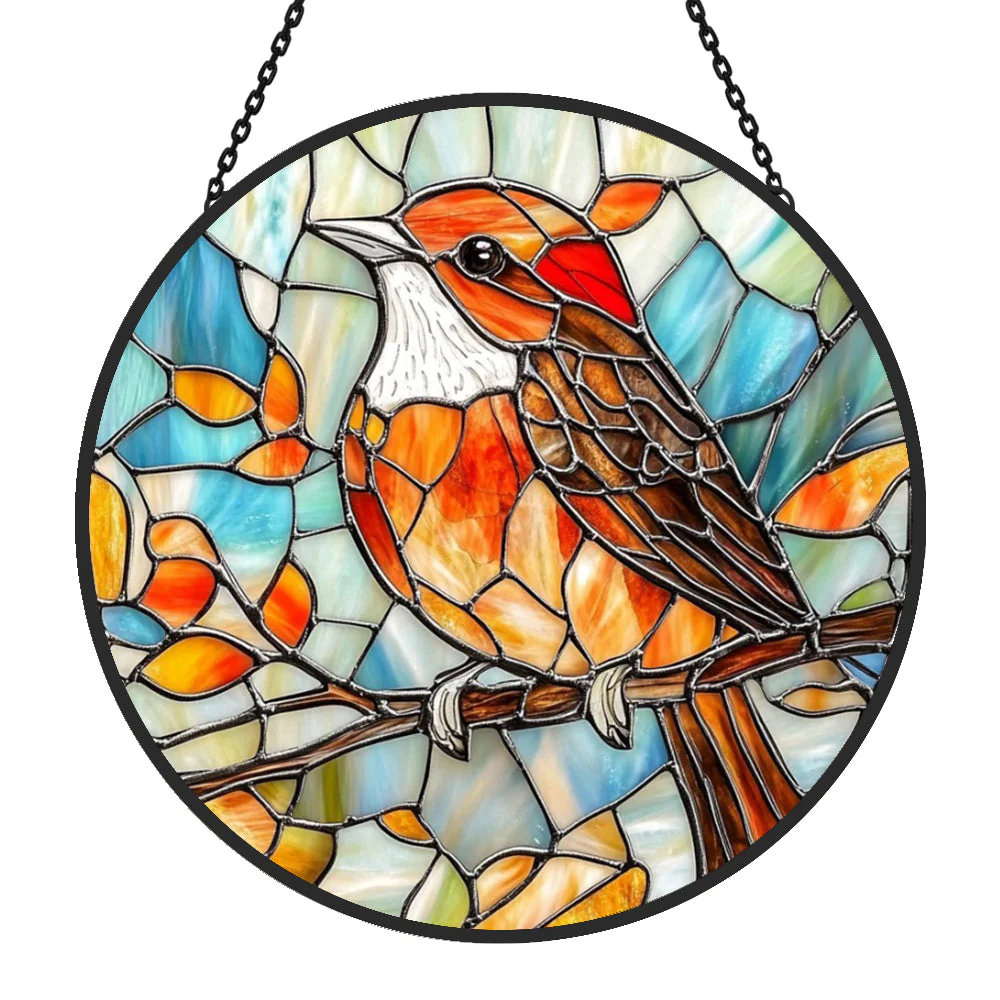Oiseau Attrape-Soleil Décoratif en Vitrail à Suspendre - Image 3