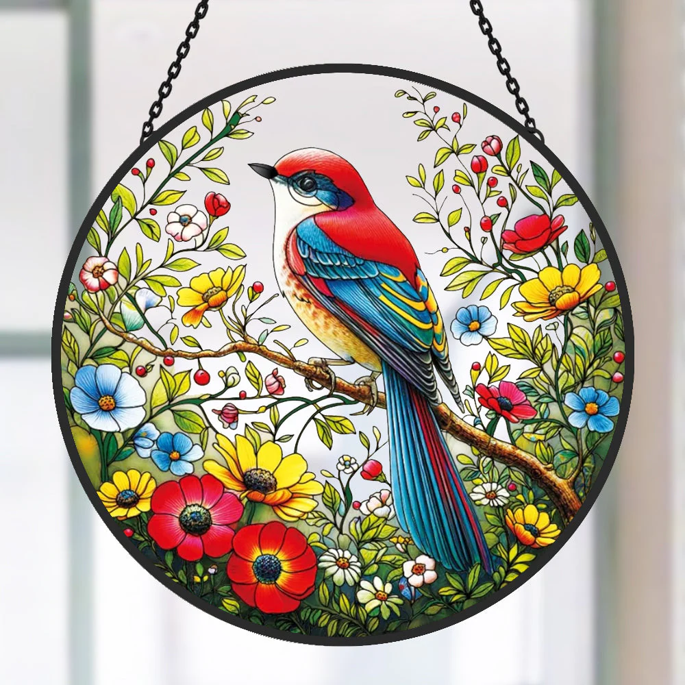 Oiseau Attrape-Soleil Décoratif en Vitrail à Suspendre - Image 2