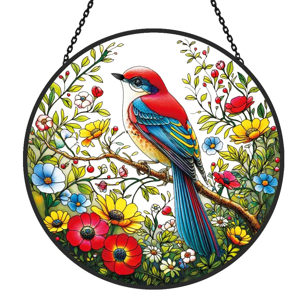 Oiseau Attrape-Soleil Décoratif en Vitrail à Suspendre - Image 3