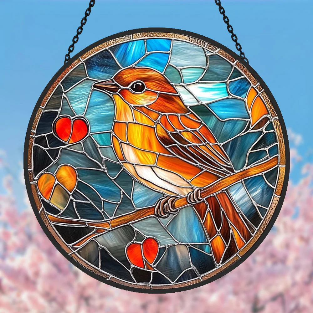 Oiseau Attrape-Soleil Décoratif en Vitrail à Suspendre - Image 3
