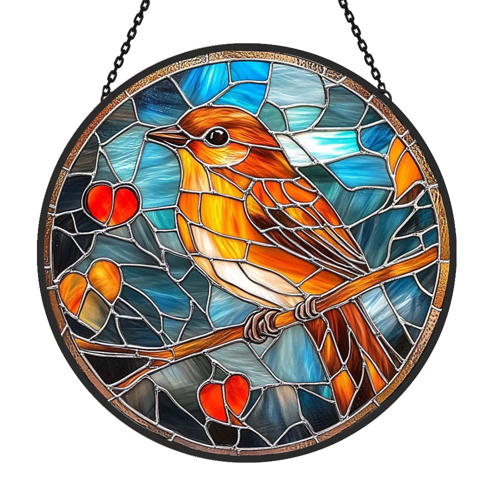 Oiseau Attrape-Soleil Décoratif en Vitrail à Suspendre - Image 5