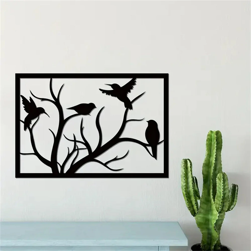 Oiseau Debout sur Branche Art Mur en Métal - Image 6