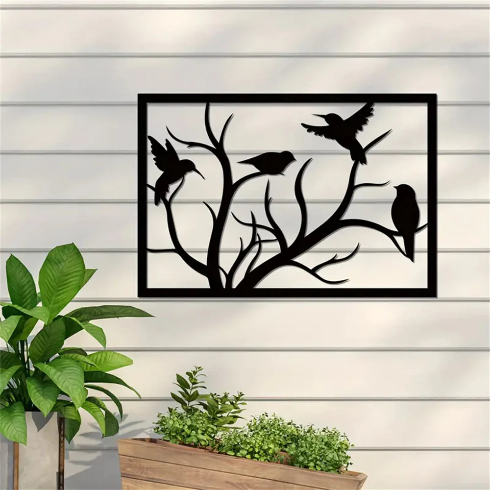 Oiseau Debout sur Branche Art Mur en Métal - Image 9