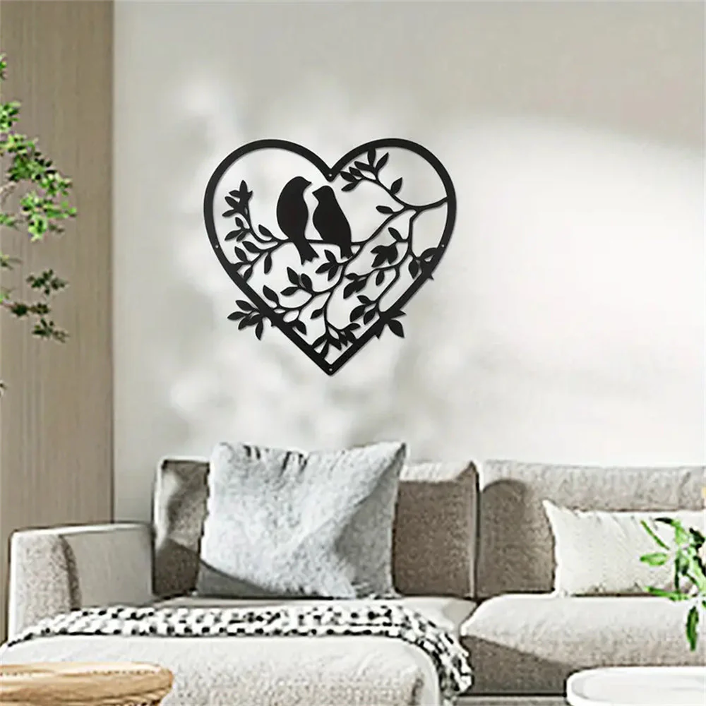 Oiseau et Arbre de la Vie Décor Mural en Métal - Image 4
