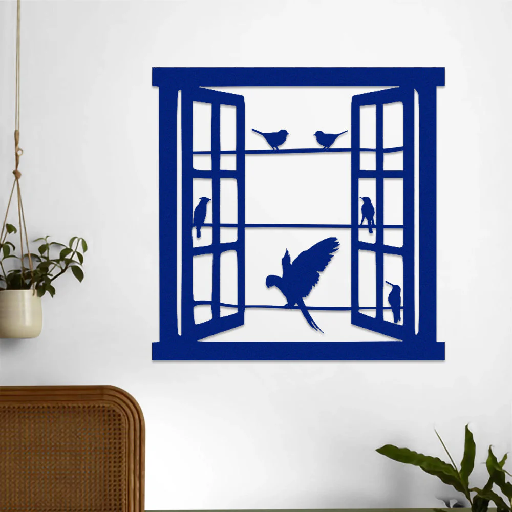 Oiseau FenĂȘtre MĂ©tal DĂ©coratif Mural - Image 7