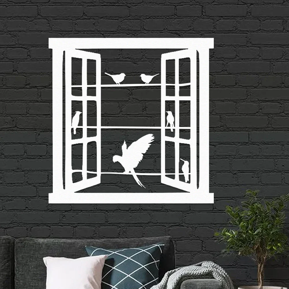 Oiseau FenĂȘtre MĂ©tal DĂ©coratif Mural - Image 9