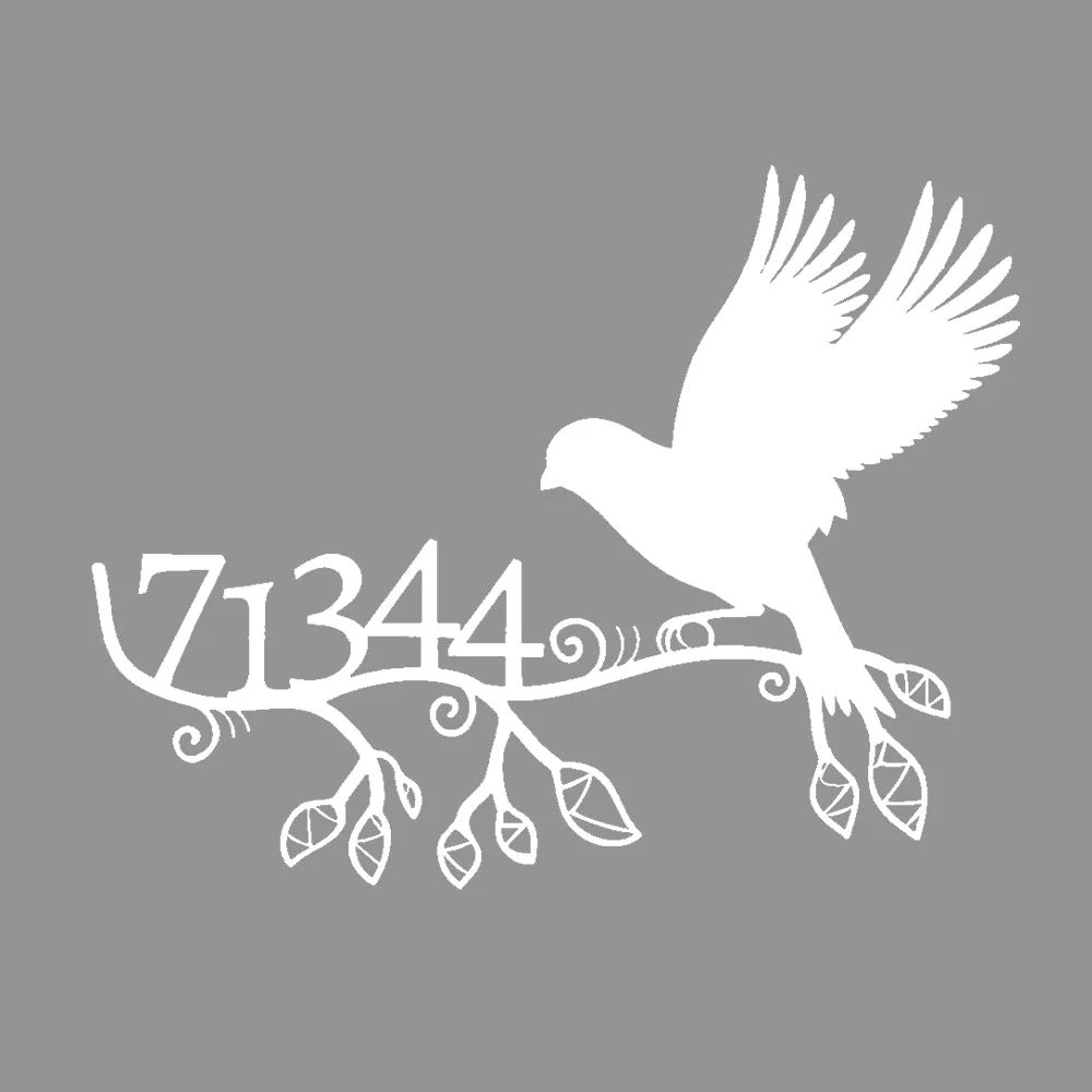 Oiseau Nombres de Maison Branche Plaque d'Adresse en Métal Personnalisée - Image 17