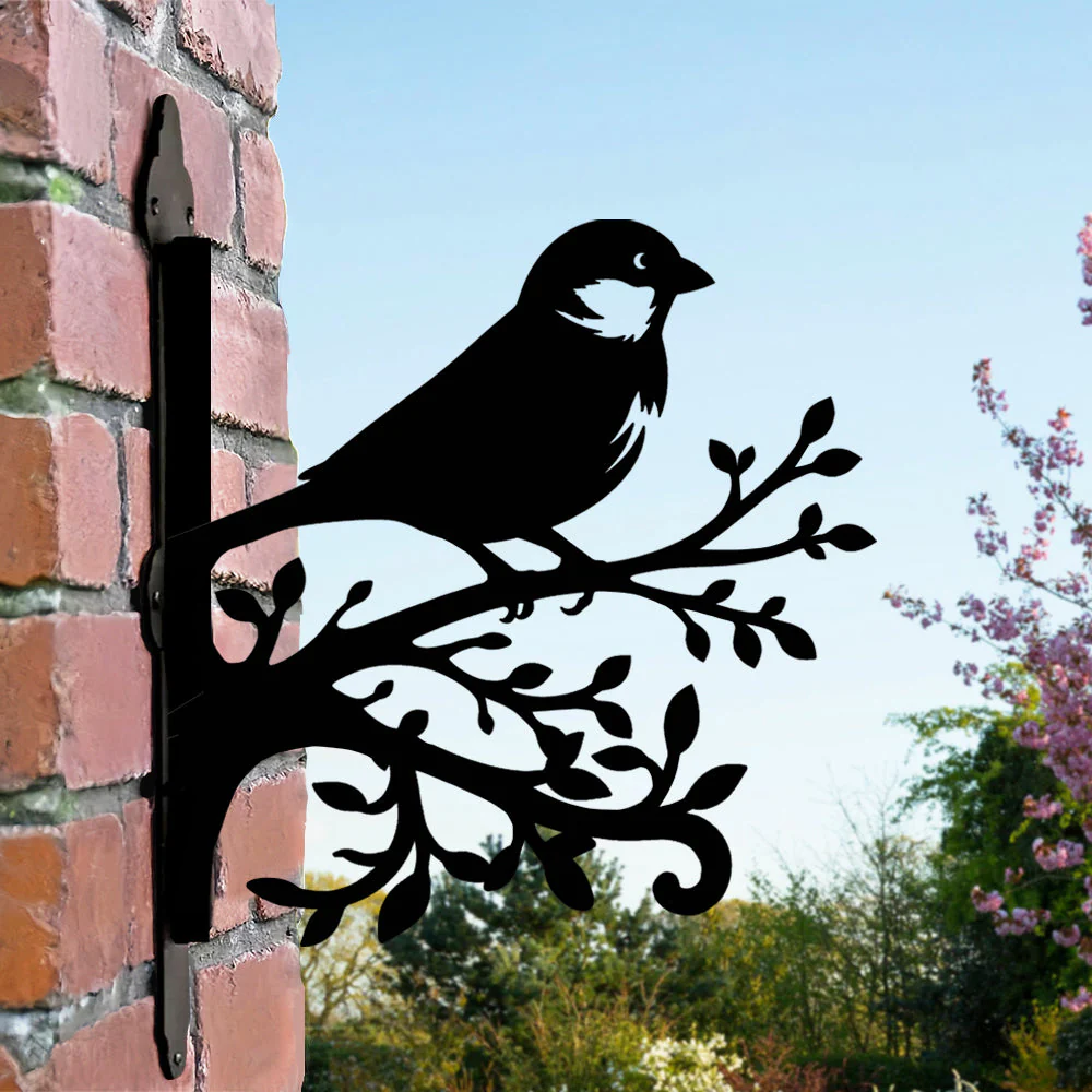 Oiseau Support de Plantes à Suspendre Métallique