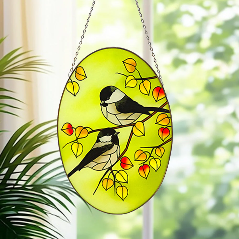 Oiseaux Attrape-Soleil Décoratif en Vitrail à Suspendre - Image 2