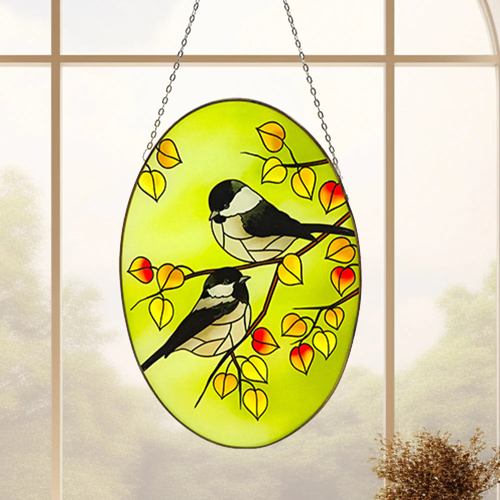 Oiseaux Attrape-Soleil Décoratif en Vitrail à Suspendre - Image 3