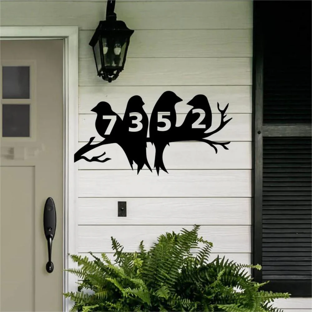 Oiseaux sur une Branche Plaque d'Adresse en Métal Personnalisée - Image 8