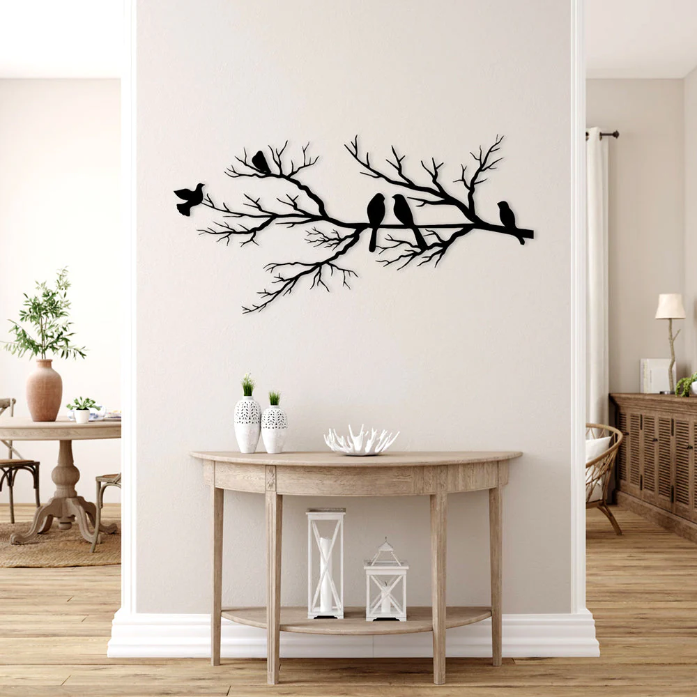 Oiseaux sur une Branche Plaque de Jardin Métal Décoratif Mural - Image 2