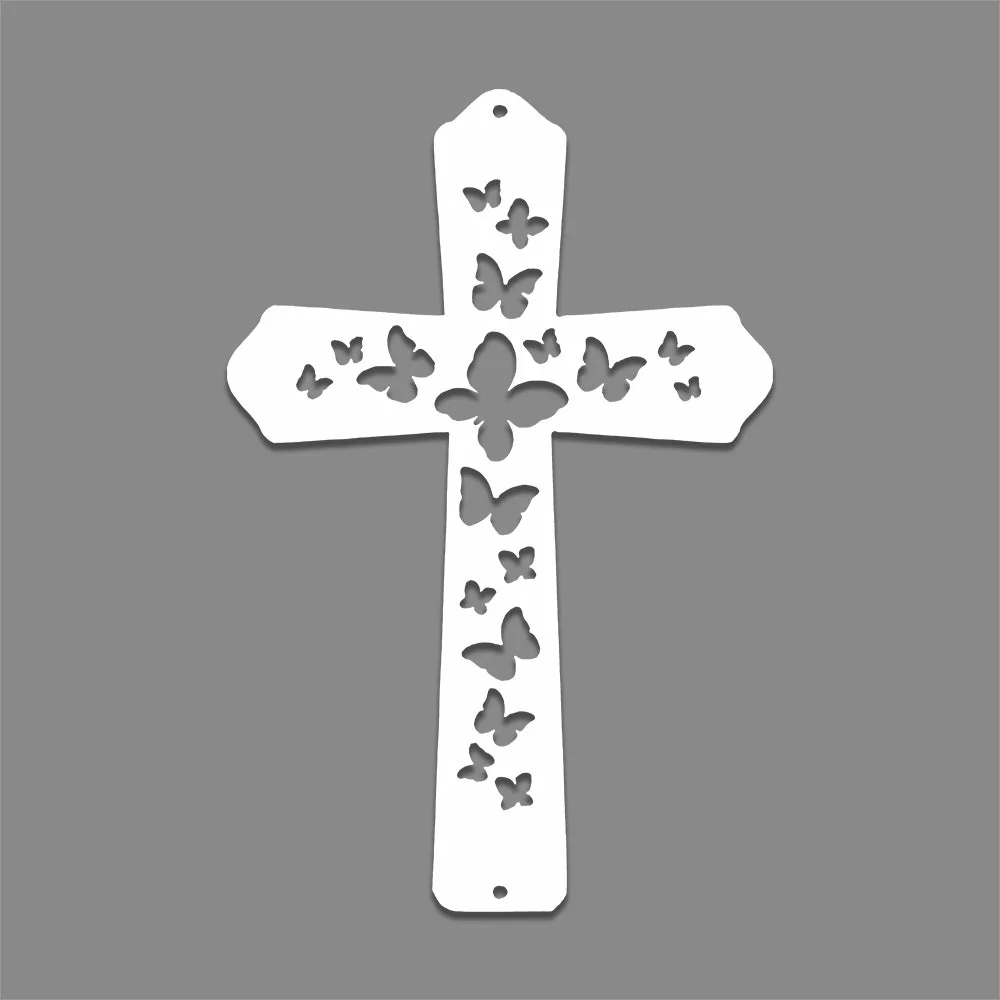 Pùques Croix Papillon Plaque en Métal Décoratif Mural - Image 7