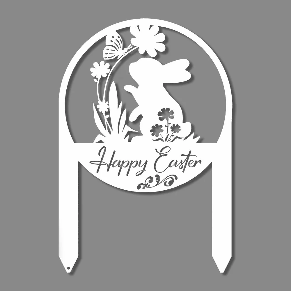 Panneau Joyeuses Pâques Plaque en Métal Décoratif pour Jardin Extérieur - Image 11