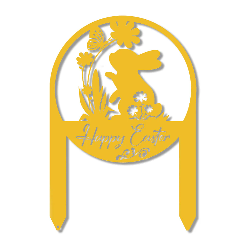 Panneau Joyeuses Pâques Plaque en Métal Décoratif pour Jardin Extérieur - Image 12