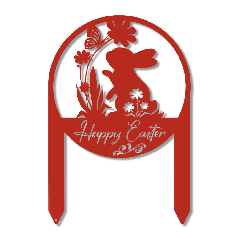 Panneau Joyeuses Pâques Plaque en Métal Décoratif pour Jardin Extérieur - Image 9
