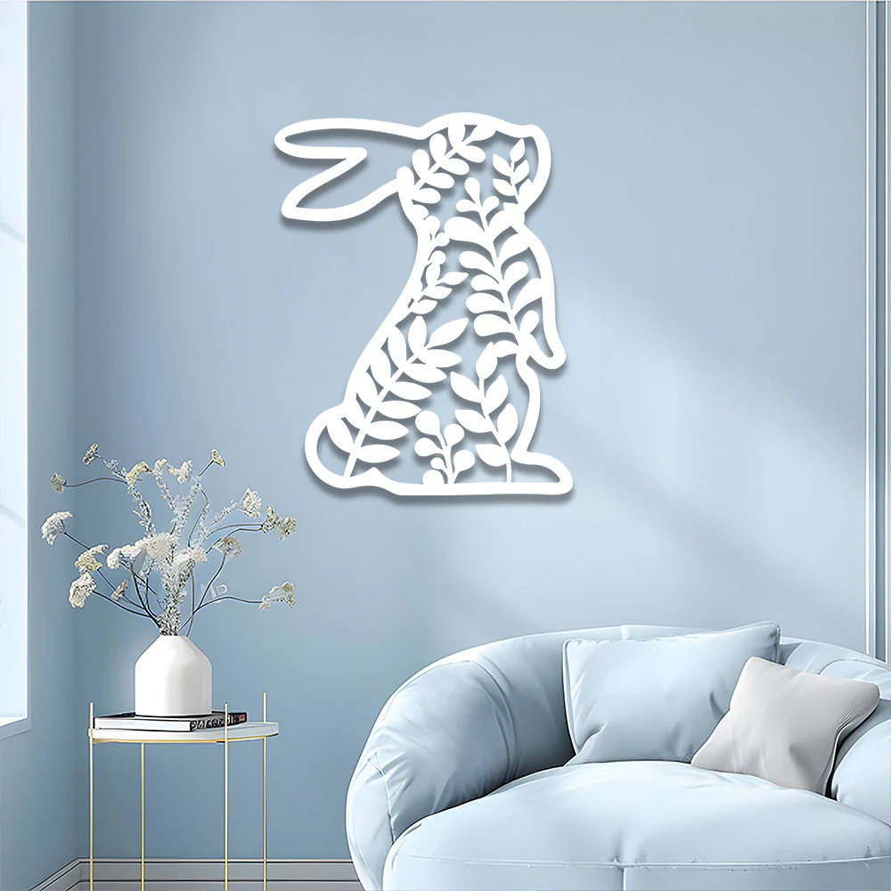 Panneau Lapin de Pùques Plaque en Métal Décoratif Mural - Image 7