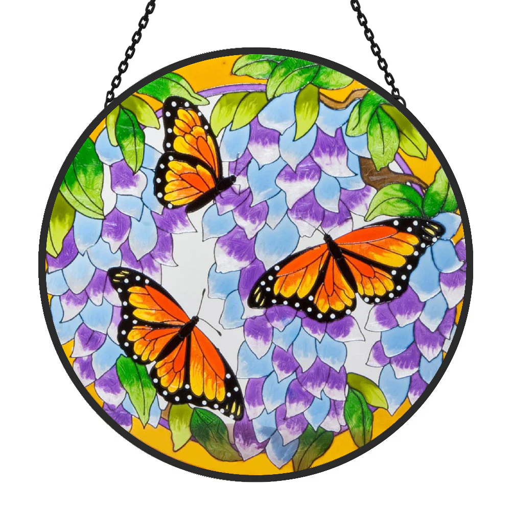 Papillon Artistique Attrape-Soleil Décoratif en Vitrail à Suspendre - Image 3