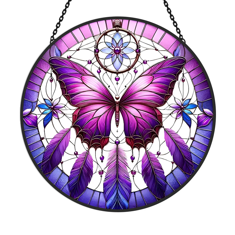 Papillon Attrape-Soleil Décoratif en Vitrail à Suspendre - Image 3
