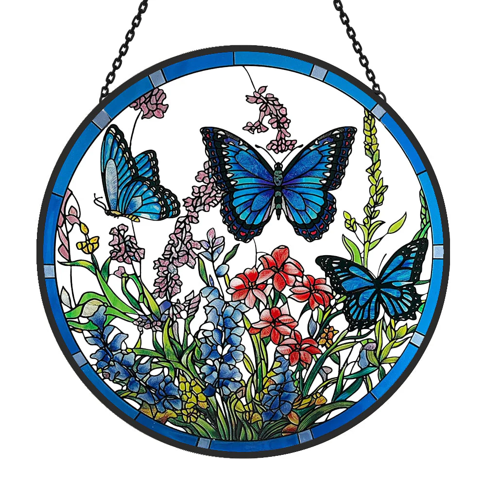 Papillon Attrape-Soleil Décoratif en Vitrail à Suspendre - Image 3