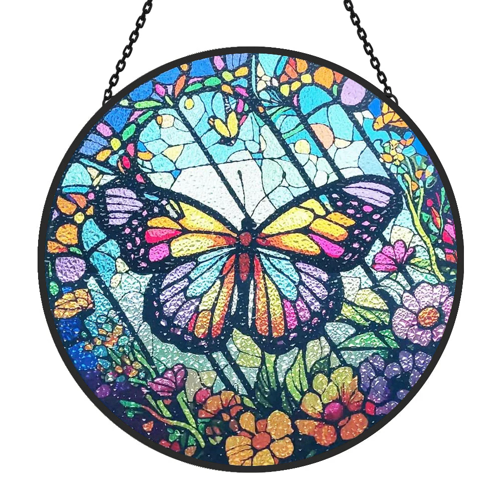 Papillon Attrape-Soleil Décoratif en Vitrail à Suspendre - Image 3