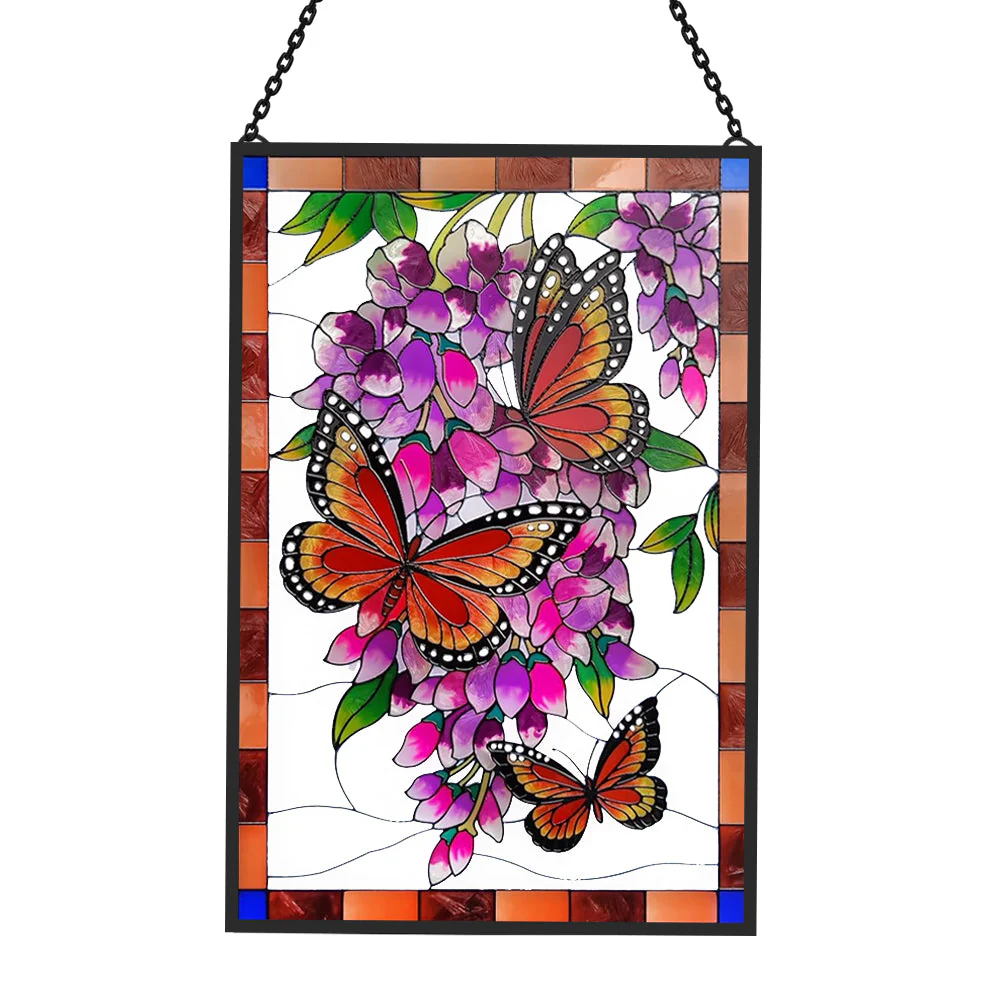 Papillon Attrape-Soleil Décoratif en Vitrail à Suspendre - Image 3