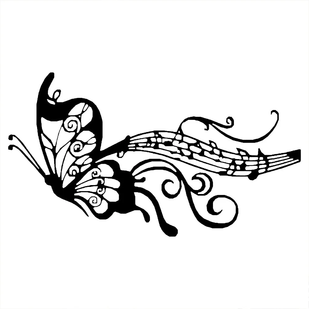 Papillon Partition de Musique Plaque en Métal Décoratif Mural - Image 4