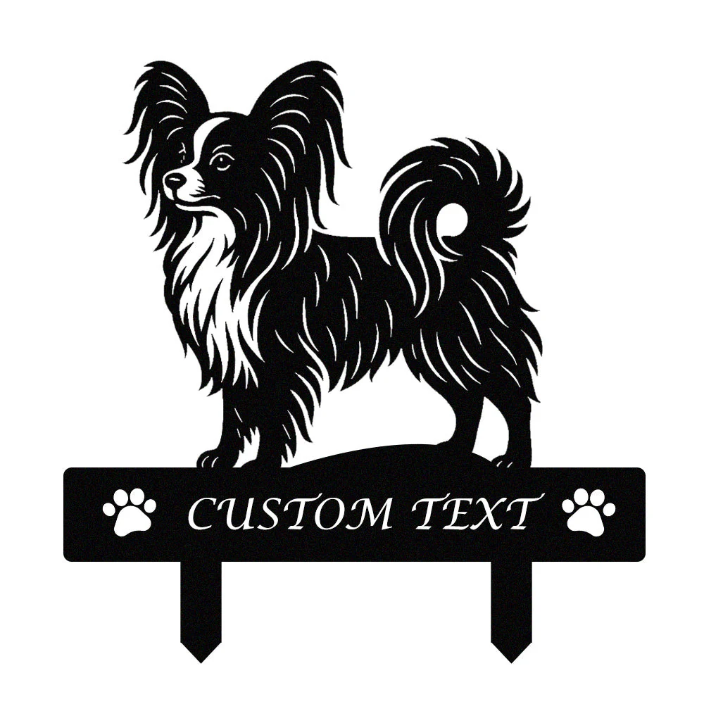 Papillon Silhouette de Chien Personnalisée Piquet de Jardin en Métal - Image 9