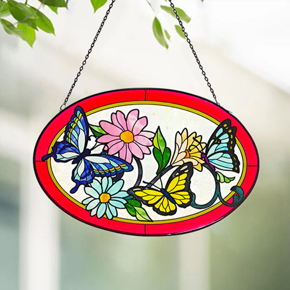 Papillons Attrape-Soleil Décoratif en Vitrail à Suspendre - Image 2