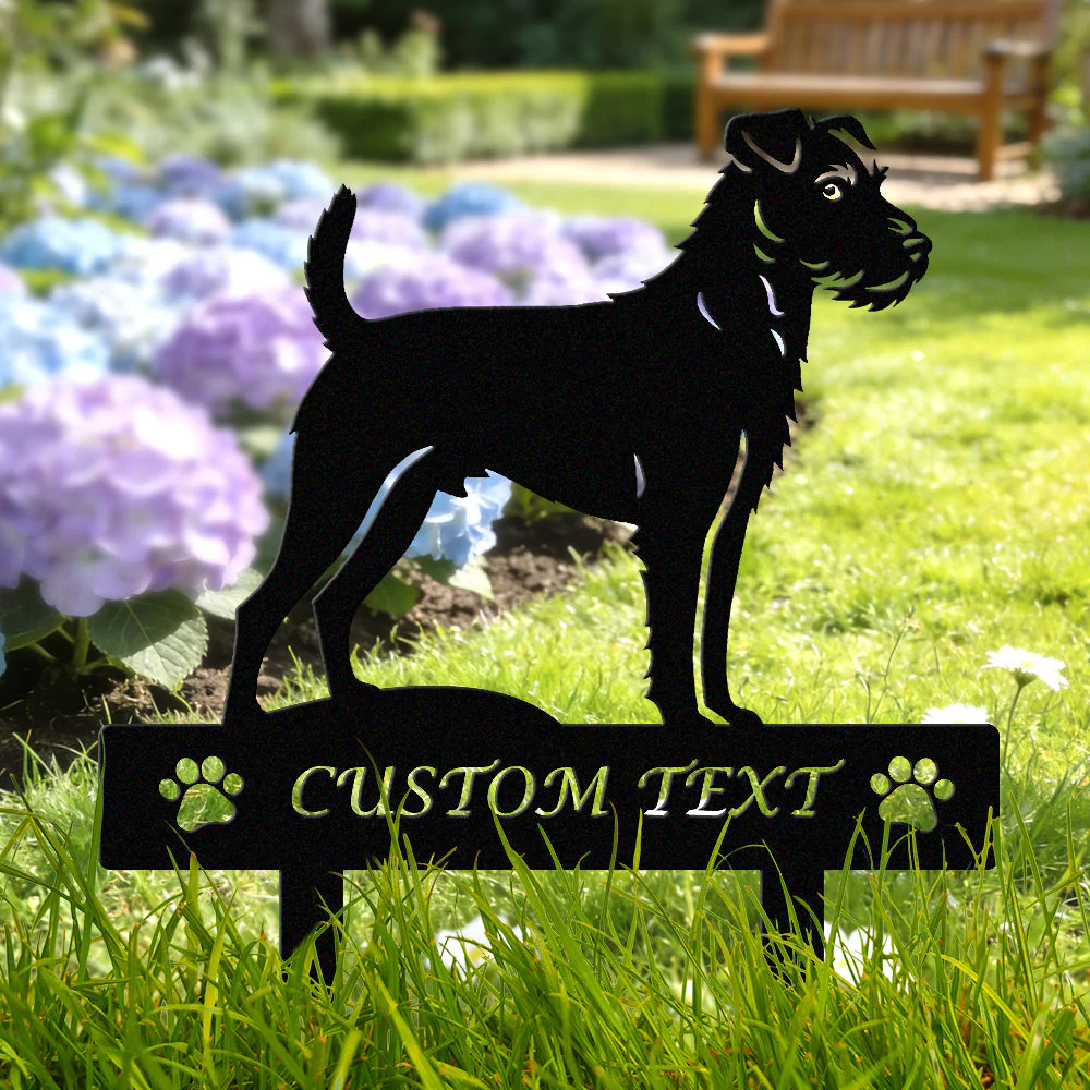 Parson Russell Terrier Silhouette de Chien Personnalisée Piquet de Jardin en Métal