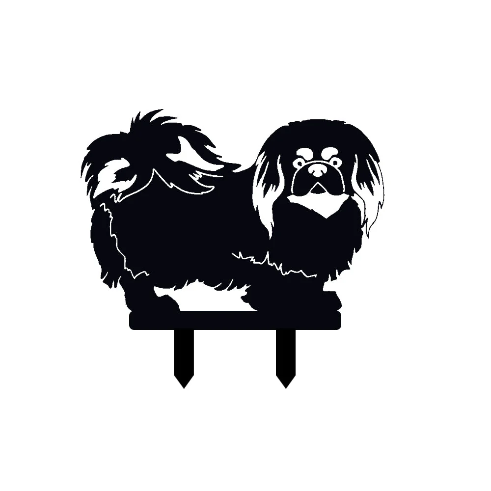 Pékinois Silhouette de Chien en Acier Corten - Image 8
