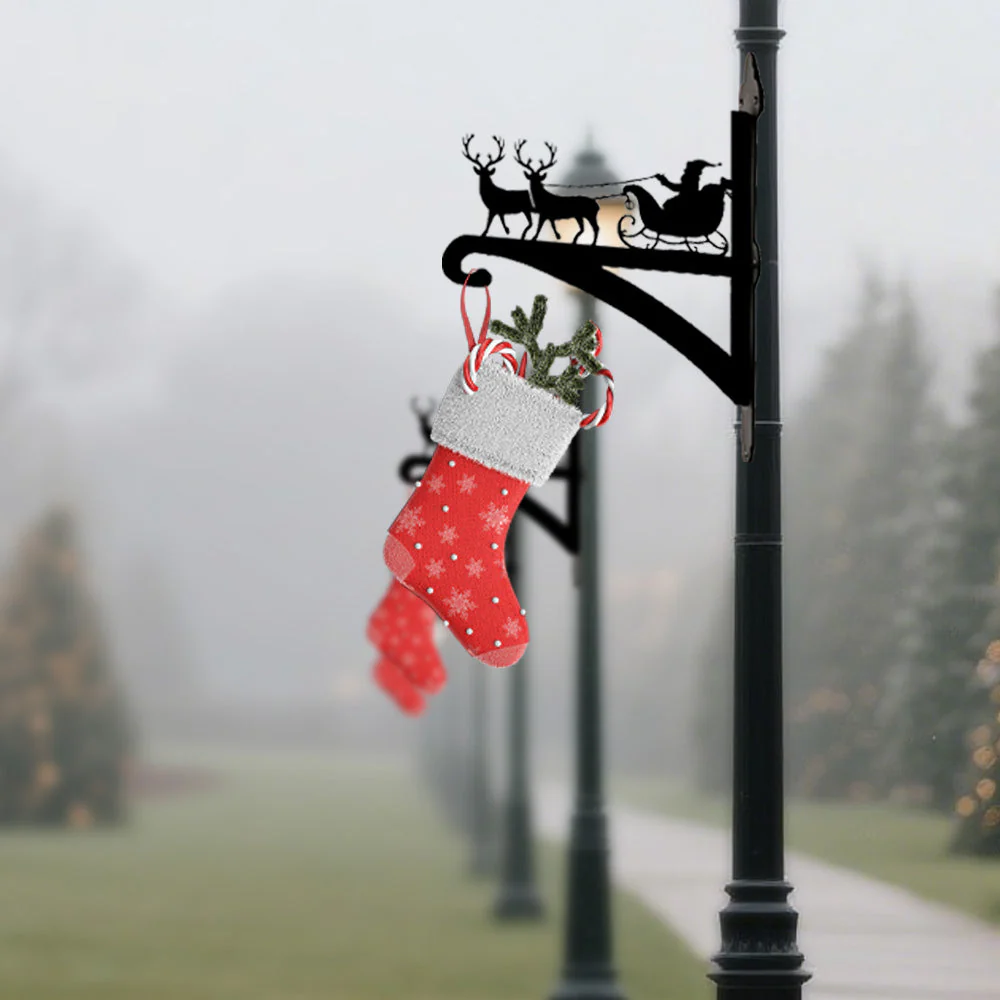 Père Noël et Renne Support de Plantes à Suspendre Métallique - Image 5