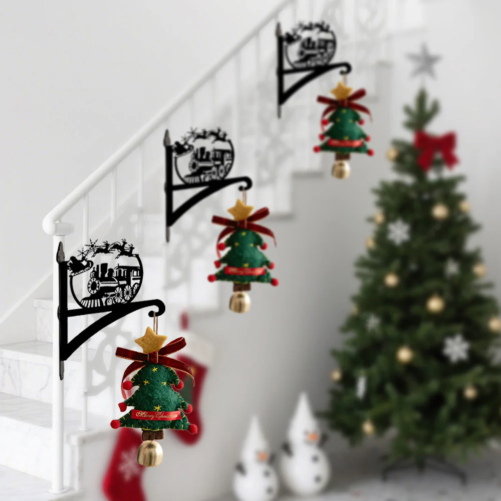 Père Noël et Train de Noël Support de Plantes à Suspendre Métallique - Image 5