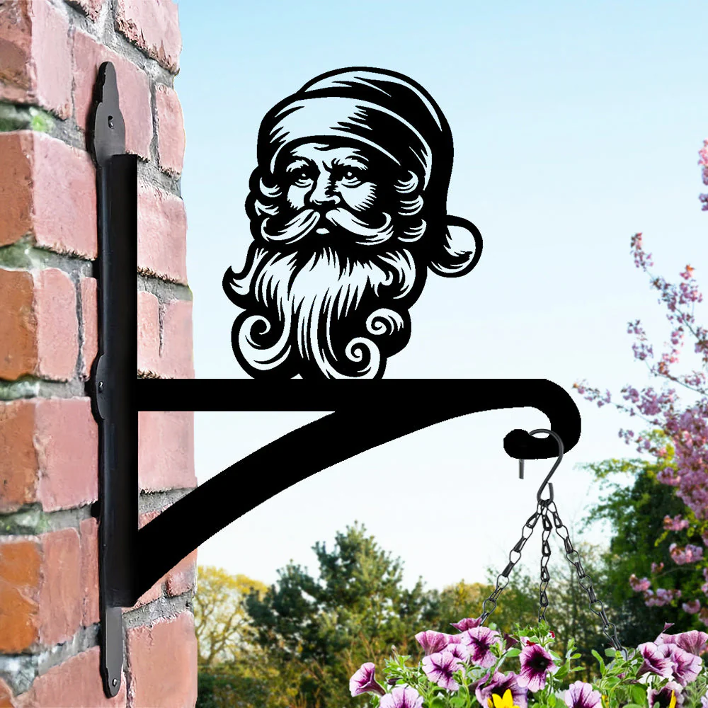 Père Noël Support de Plantes à Suspendre Métallique