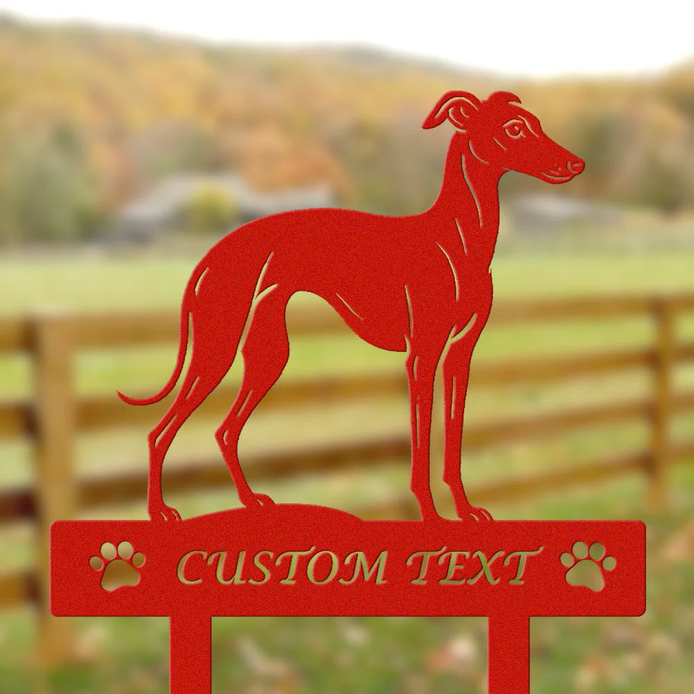 Petit Lévrier Italien Silhouette de Chien Personnalisée Piquet de Jardin en Métal - Image 3