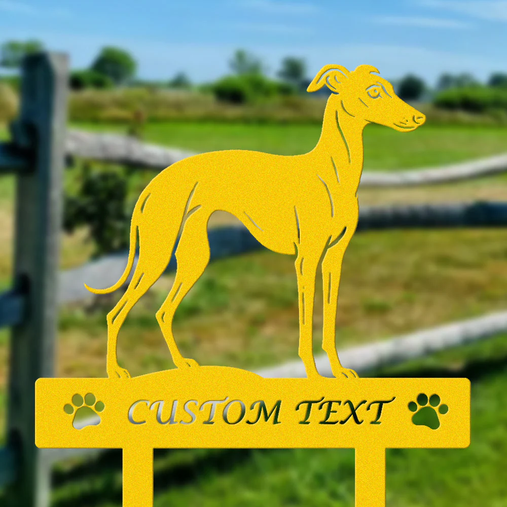 Petit Lévrier Italien Silhouette de Chien Personnalisée Piquet de Jardin en Métal - Image 7