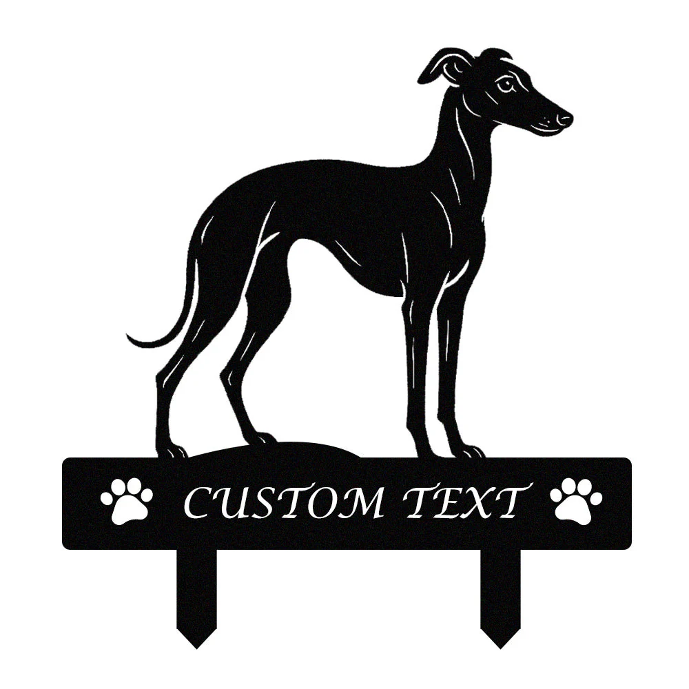 Petit Lévrier Italien Silhouette de Chien Personnalisée Piquet de Jardin en Métal - Image 9