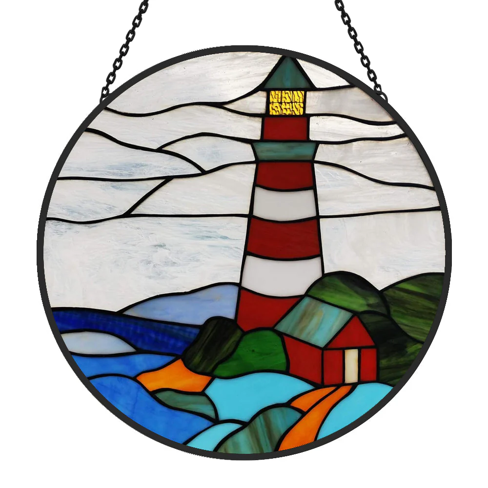 Phare Attrape-Soleil Décoratif en Vitrail à Suspendre - Image 3