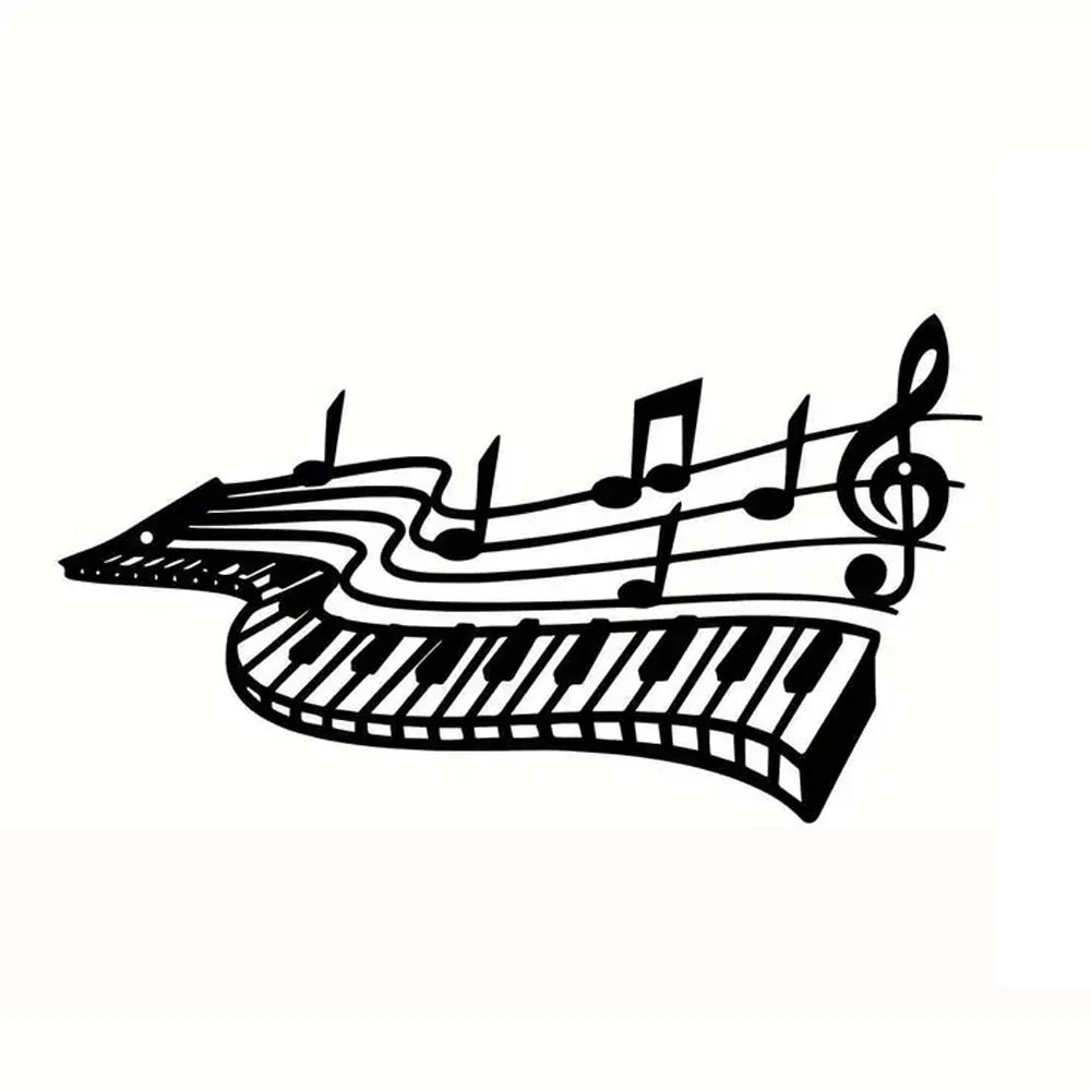 Piano avec des Notes de Musique Plaque en Métal Décoratif Mural - Image 6