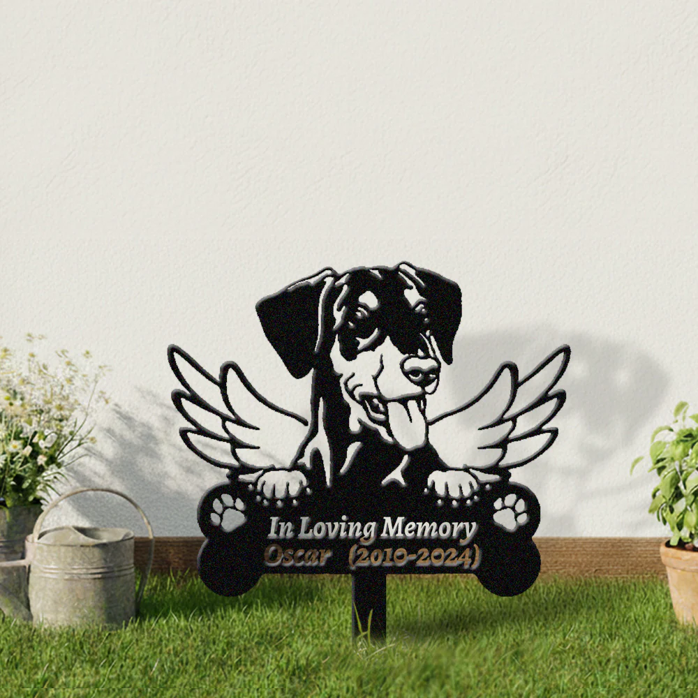 Pinscher Allemand Tuteur Commémoratif Personnalisé avec Ailes - Image 3