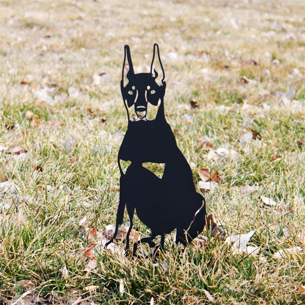 Pinscher Nain Silhouette de Chien en Métal Noir - Image 6