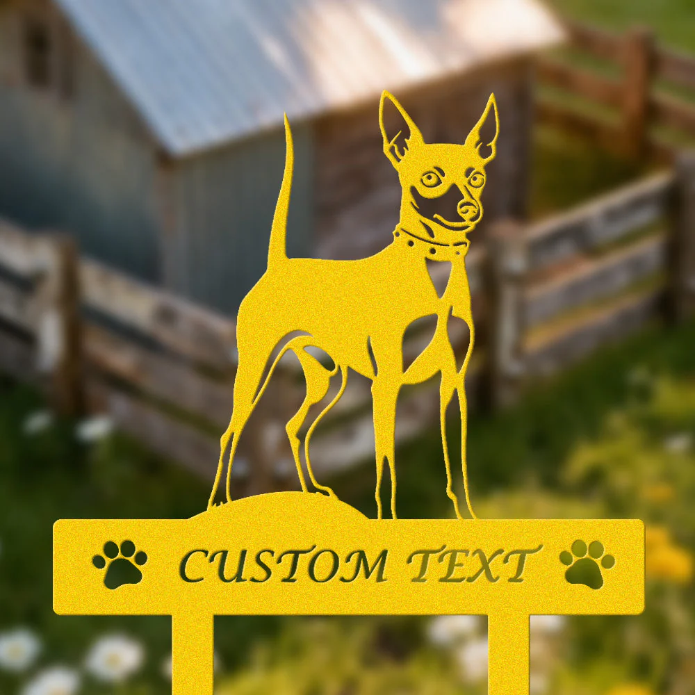 Pinscher Nain Silhouette de Chien Personnalisée Piquet de Jardin en Métal - Image 7