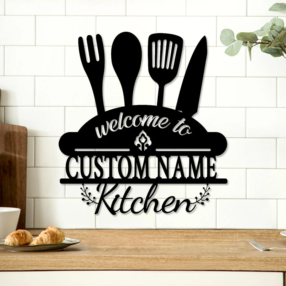 Plaque Métal Personnalisée pour Cuisine Plaque Personnalisée en Métal Décoratif Mural