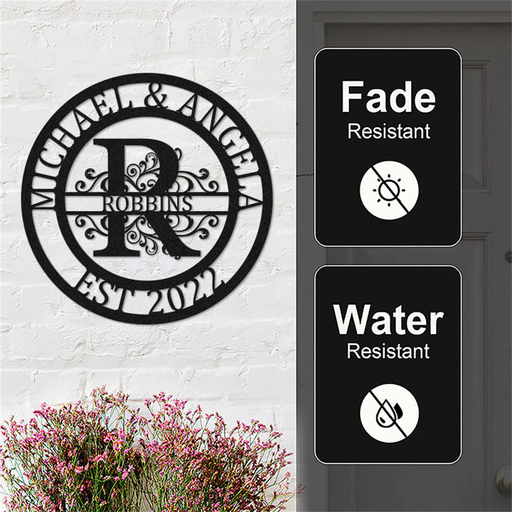 Plaque Métallique Nom Monogramme Personnalisée pour Décoration de Jardin - Image 4