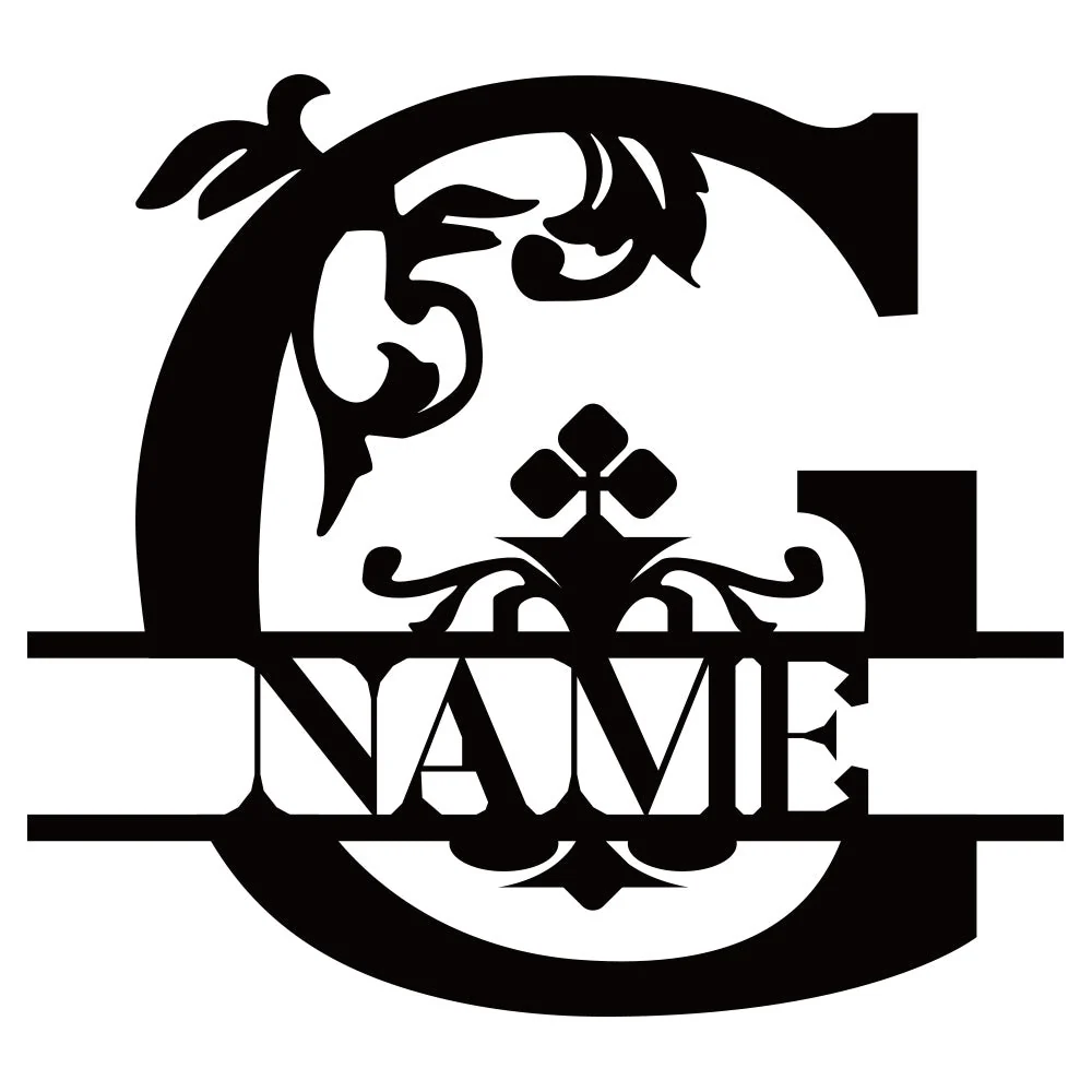 Plaque Nom Monogramme Personnalisée Art Mural en Métal - Image 12